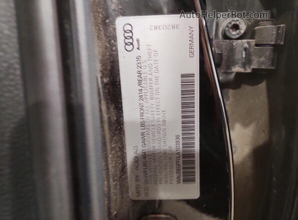 WAUBEGFF8LA103936 2020 AUDI A3 Black ძრავის განყოფილების ხედი
