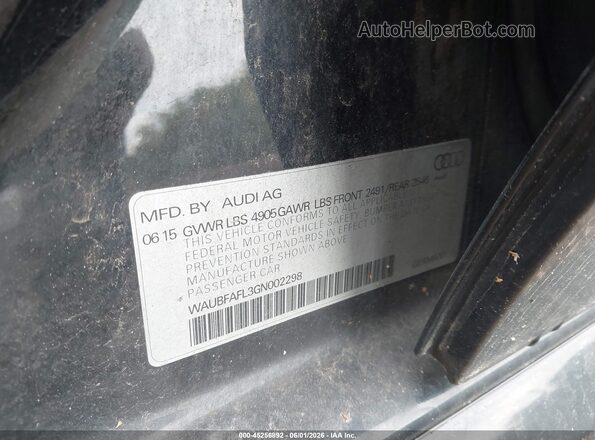 WAUBFAFL3GN002298 2016 AUDI A4 Black Вид підкапотного простору