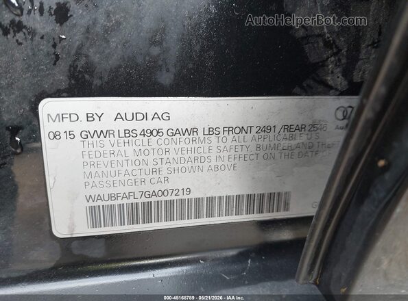 WAUBFAFL7GA007219 2016 AUDI A4 Black Widok komory silnika