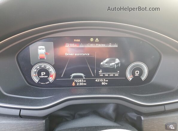 WAUBNCF55LA007004 2020 AUDI A5 Black Instrument cluster view