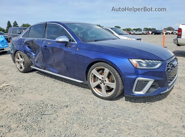 WAUC4AF42NA019844 2022 AUDI S4 Blue Przód prawy