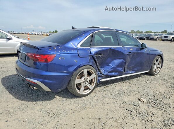 WAUC4AF42NA019844 2022 AUDI S4 Blue Tył prawy