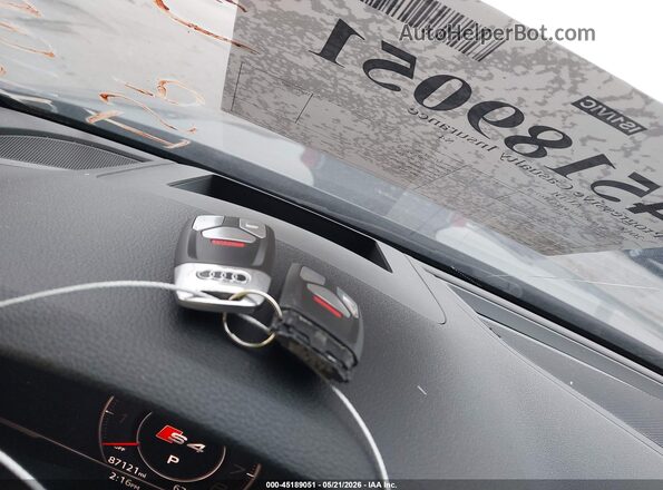WAUC4AF47JA116757 2018 AUDI S4 Gray Widok deski rozdzielczej