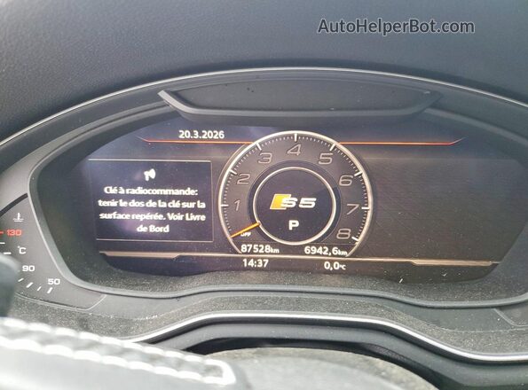 WAUC4CF52KA004101 2019 AUDI S5 Black ხელსაწყოთა პანელის ხედი