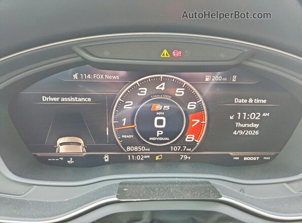 WAUC4CF55KA080573 2019 AUDI S5 Black Widok zestawu wskaźników