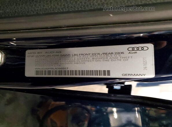WAUCUGFF8LA096557 2020 AUDI A3 Blue Widok komory silnika