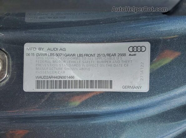 WAUD2AFH4GN001466 2016 AUDI OTHER Silver 