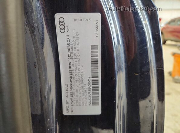 WAUD2AFR3GA003032 2016 AUDI A5 Black Вид підкапотного простору