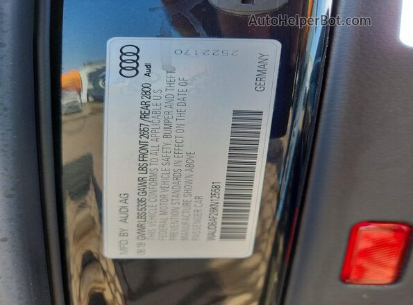 WAUD8AF26KN125581 2019 AUDI A6 Black Vista del compartimento del motor