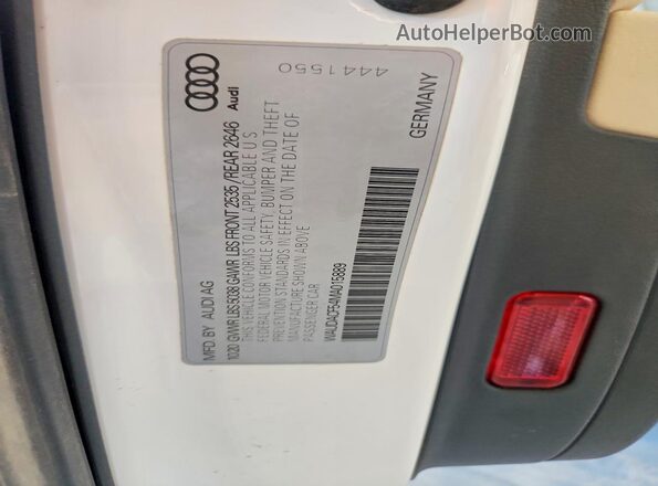 WAUDACF54MA015889 2021 AUDI A5 White VIN կոդի պիտակի տեսք