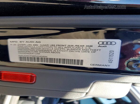 WAUDACF58RA045694 2024 AUDI A5 Black Widok naklejki z numerem VIN