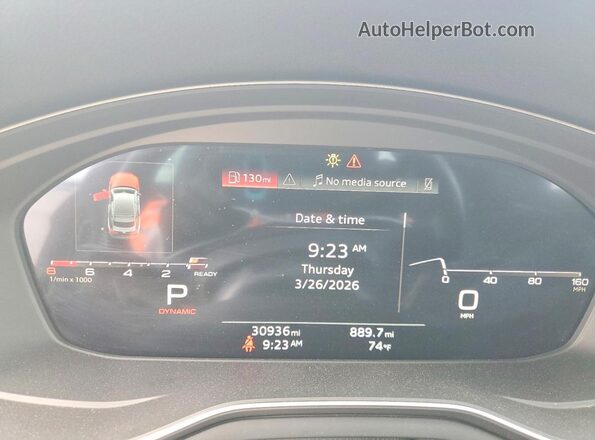 WAUDACF58SA009526 2025 AUDI A5 Black Սարքավորումների վահանակի տեսք