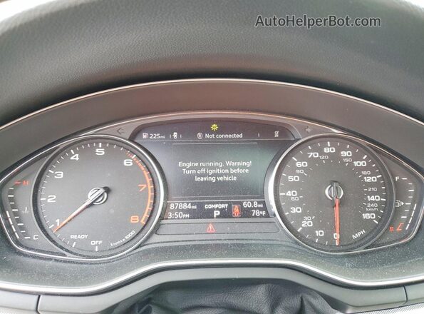 WAUDNAF41JN013814 2018 AUDI A4 Gray Vista del cuadro de instrumentos