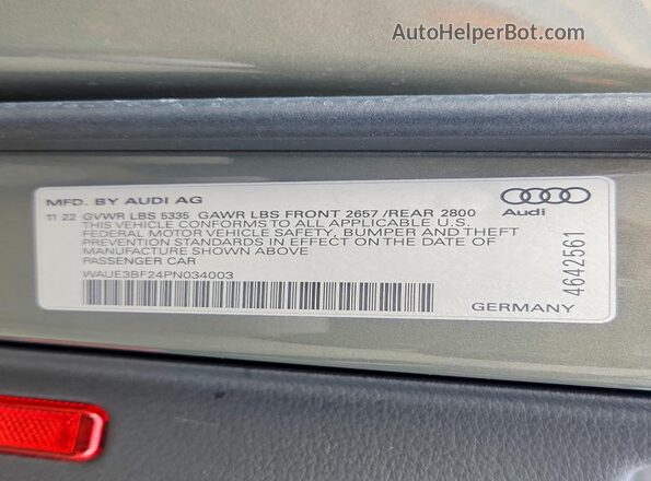 WAUE3BF24PN034003 2023 AUDI A6 Gray Вид підкапотного простору