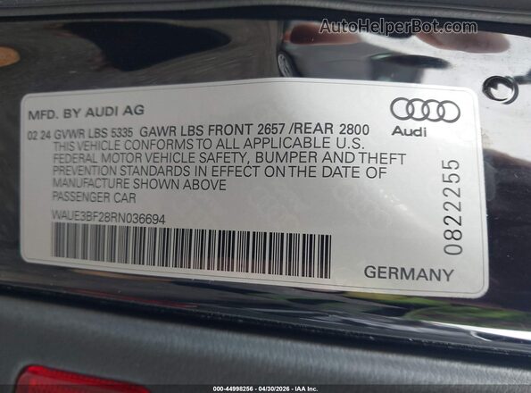WAUE3BF28RN036694 2024 AUDI OTHER Black 