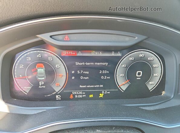 WAUE8AF27LN061136 2020 AUDI A6 White Widok zestawu wskaźników