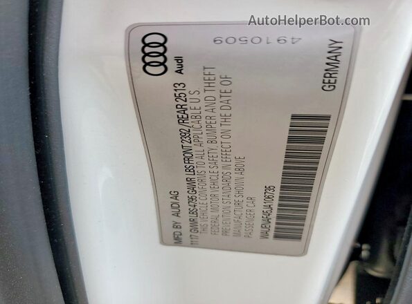 WAUENAF45JA106735 2018 AUDI A4 White Շարժիչի բաժամունքի տեսք