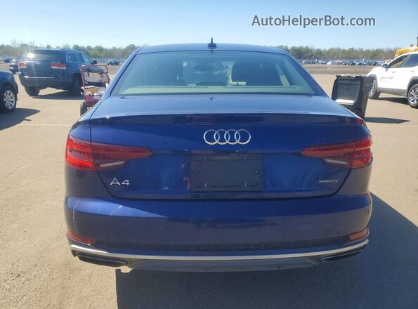 WAUENAF45KA106798 2019 AUDI A4 Blue უკანა ხედი
