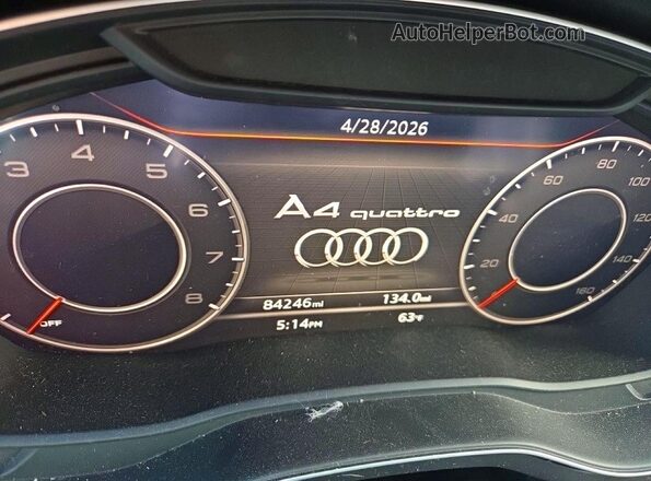 WAUENAF47HN037355 2017 AUDI A4 Gray ხელსაწყოთა პანელის ხედი