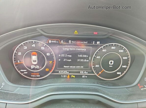 WAUENCF54KA023450 2019 AUDI A5 Gray Вид щитка приладів