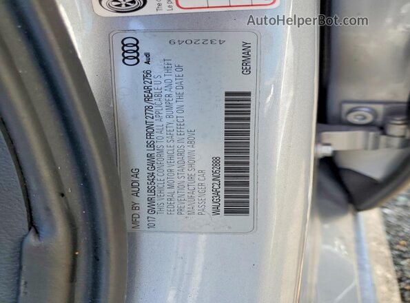 WAUG3AFC2JN052888 2018 AUDI A6 Silver ძრავის განყოფილების ხედი
