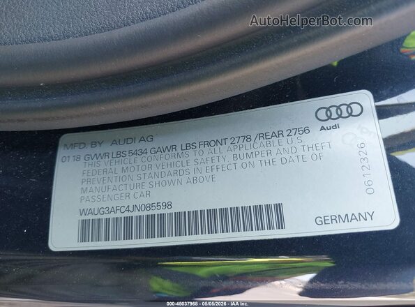 WAUG3AFC4JN085598 2018 AUDI OTHER Dark Blue 
