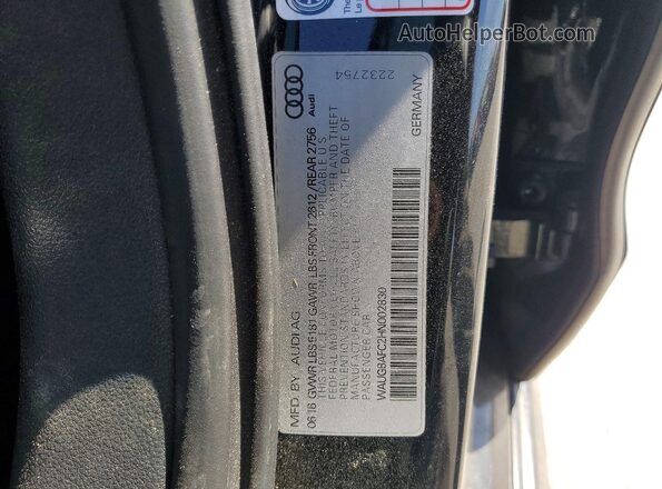 WAUG8AFC2HN002830 2017 AUDI A6 Black Vista del compartimento del motor