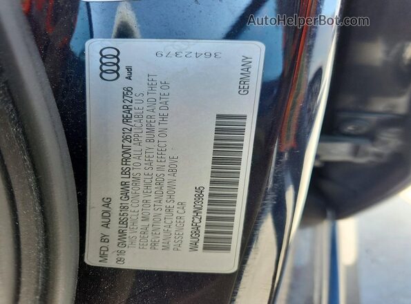 WAUG8AFC2HN039845 2017 AUDI A6 Blue Widok naklejki z numerem VIN