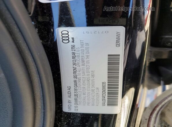 WAUGFAFC5GN006035 2016 AUDI A6 Black Widok komory silnika