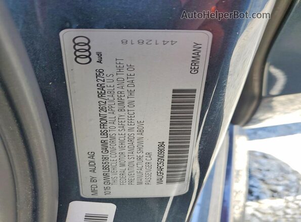 WAUGFAFC5GN098084 2016 AUDI A6 Silver Vista del compartimento del motor