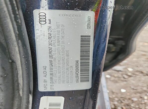 WAUGFAFCXGN050046 2016 AUDI A6 Black Вид підкапотного простору
