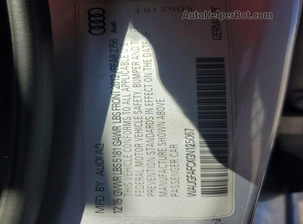 WAUGFAFCXGN125067 2016 AUDI A6 Silver 