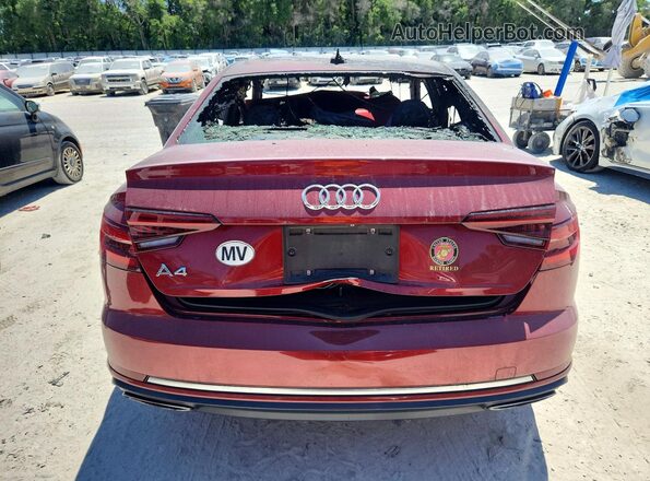 WAUGMAF40KA067579 2019 AUDI A4 Burgundy Հետևի տեսք