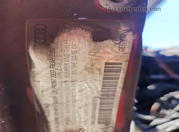 WAUGMAF40KA067579 2019 AUDI A4 Burgundy Շարժիչի բաժամունքի տեսք