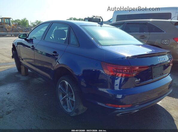 WAUGMAF43KN016604 2019 AUDI A4 Blue Задня ліва чверть