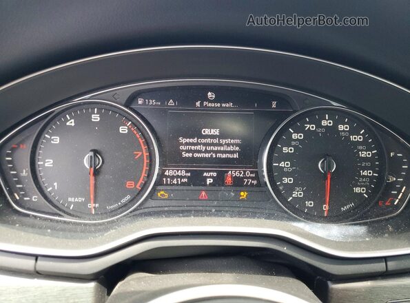WAUGMAF44KA109820 2019 AUDI A4 Gray Vista del cuadro de instrumentos