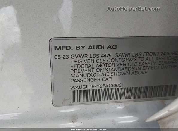 WAUGUDGY9PA136621 2023 AUDI A3 White Widok komory silnika