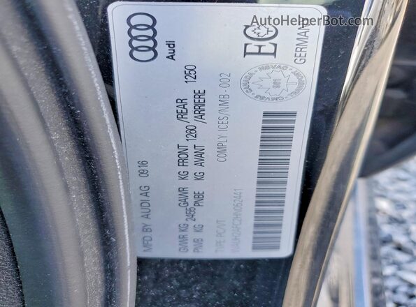 WAUH2AFC2HN052441 2017 AUDI A6 Black Widok naklejki z numerem VIN