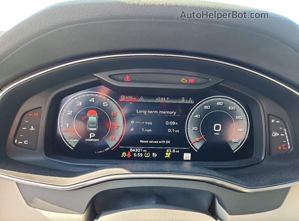 WAUL2AF20KN023786 2019 AUDI A6 White Instrument cluster view