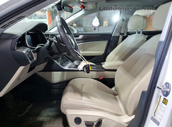 WAUL2AF26KN102895 2019 AUDI A6 White Widok wnętrza z przodu
