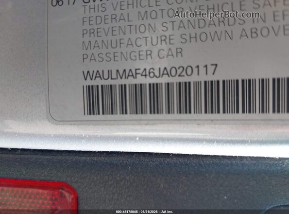 WAULMAF46JA020117 2018 AUDI A4 Gray Շարժիչի բաժամունքի տեսք