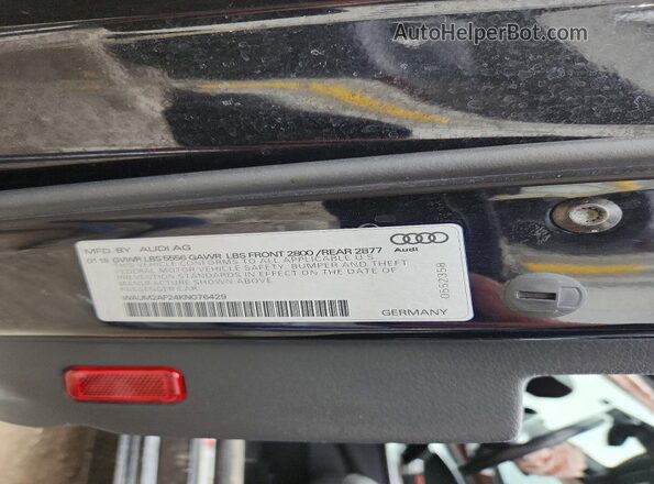 WAUM2AF24KN076429 2019 AUDI A6 Black Vista del compartimento del motor
