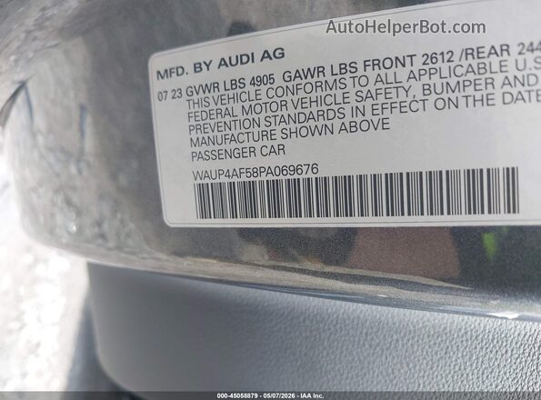 WAUP4AF58PA069676 2023 AUDI S5 Pewter Вид підкапотного простору