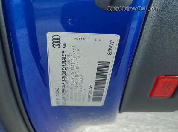 WAUSFBF2XMN072499 2021 AUDI S7 Blue Вид підкапотного простору