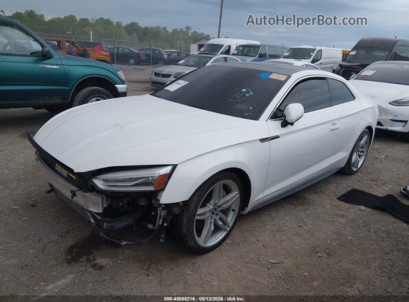 WAUTNAF56JA003727 2018 AUDI A5 White წინა მარცხენა ხედი სამი მეოთხედიდან