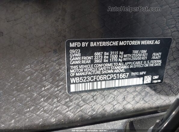 WB523CF06RCP51667 2024 BMW IX Gray Widok komory silnika