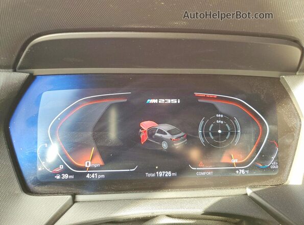 WBA13AL01M7H06789 2021 BMW M2 White ხელსაწყოთა პანელის ხედი