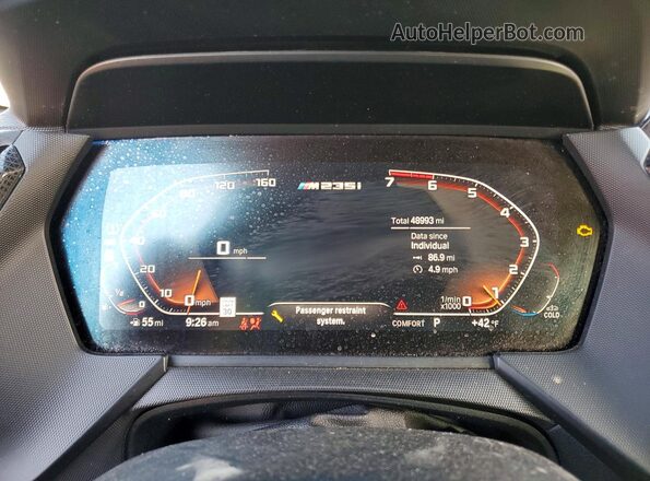 WBA13AL06N7L04586 2022 BMW M2 Черный Вид щитка приборов