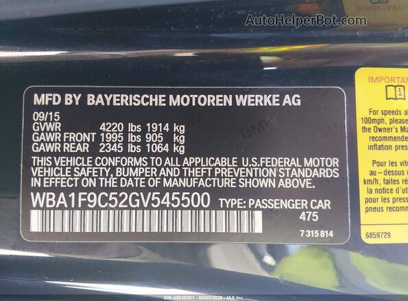 WBA1F9C52GV545500 2016 BMW 7 SERIES Black 