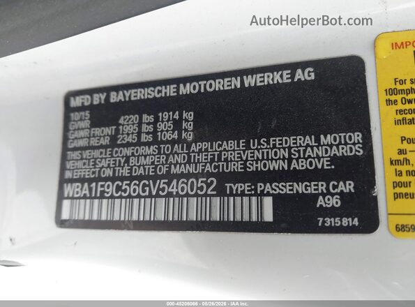 WBA1F9C56GV546052 2016 BMW 7 SERIES White 